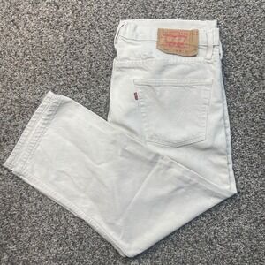 Levi's 501 Men's 34x24 Jeans USA Made White Denim Button Fly Straight Leg